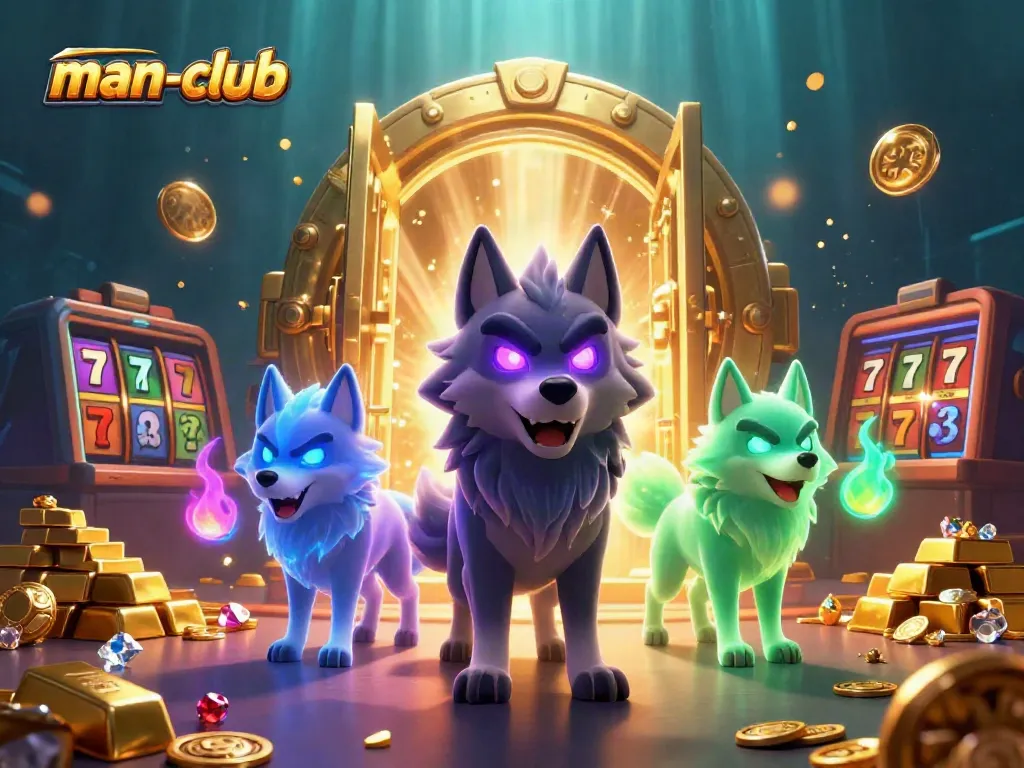Win big at man-club with the glimmering animated casino atmosphere filled with treasures.