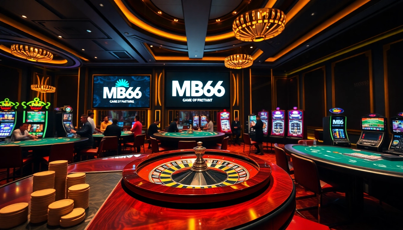 Players experiencing the thrill of gaming at MB66 casino with roulette and poker action.
