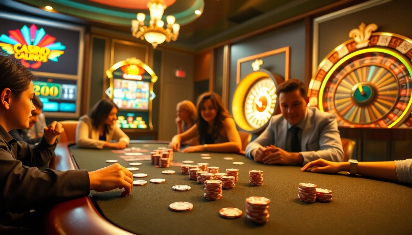 Experience the thrill of casino en ligne with vibrant poker tables and exciting slot machines.