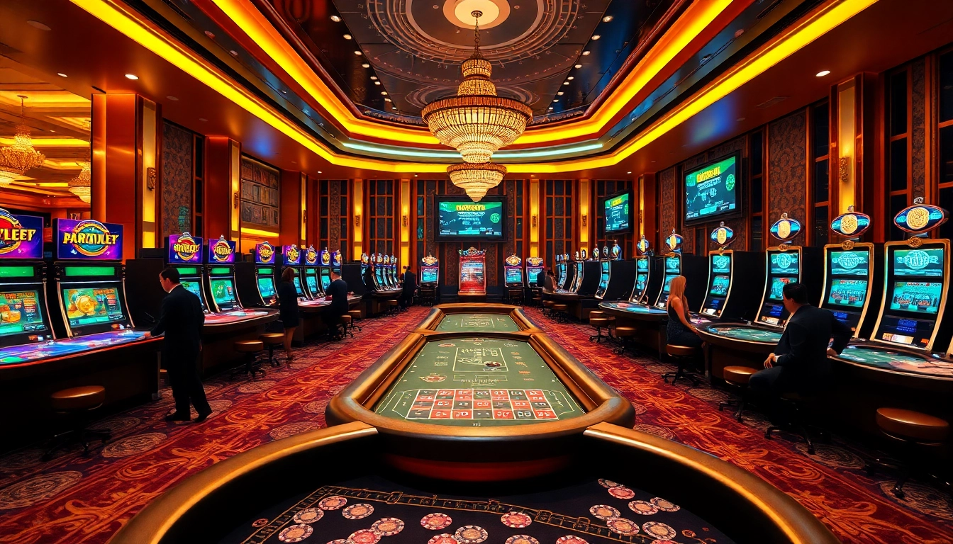 Experience the thrill of a Bitcoin casino with vibrant tables, slots, and high-stakes gaming.