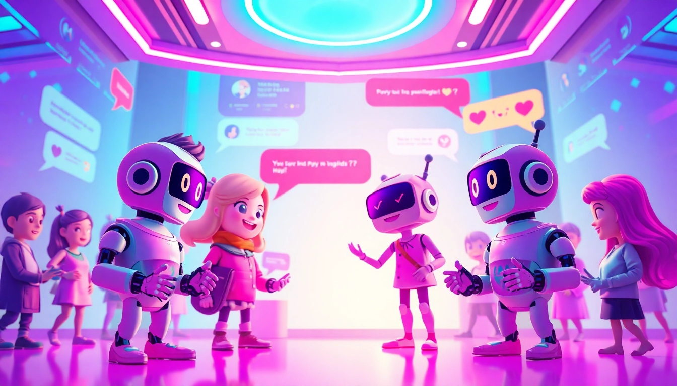 Exciting digital chat interface illustrating spicy chat ai with vibrant characters and interactive elements.