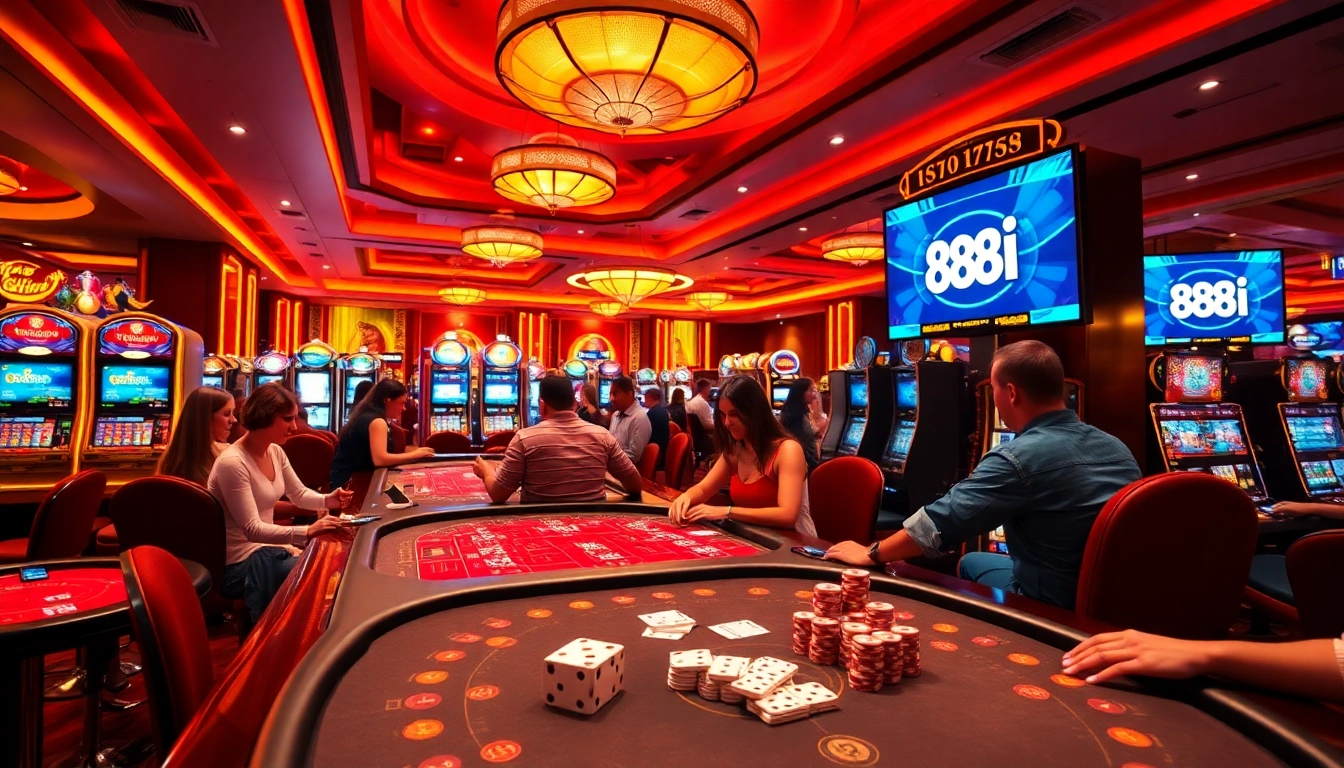 Players engaging with casino games at 88i, highlighting excitement and interaction.