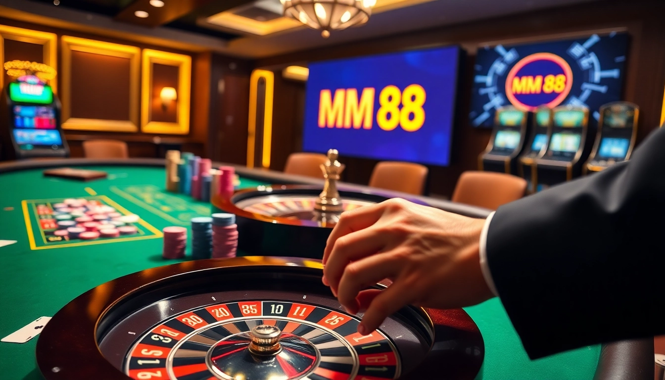 Experience thrilling gameplay at MM 88 with vibrant casino elements and professional poker action.