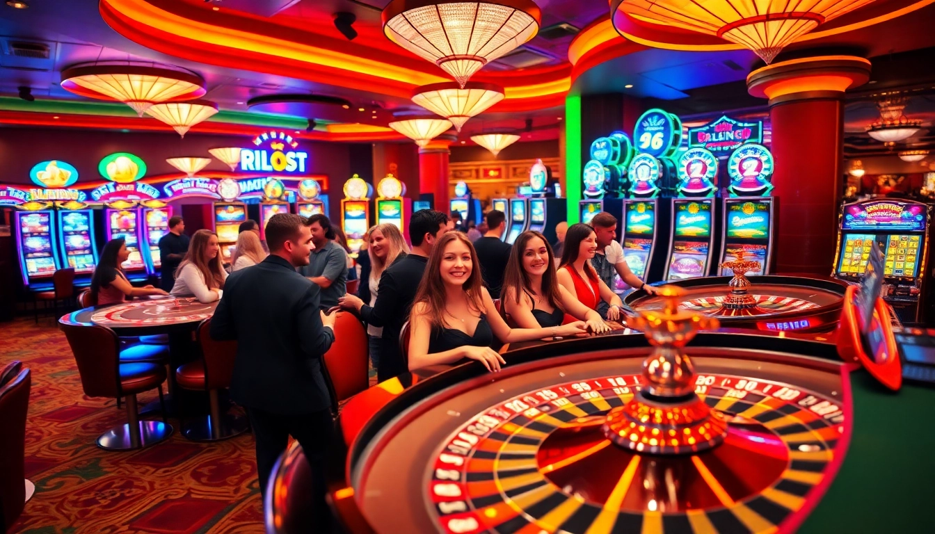 Joueurs enthousiastes au casino en ligne, profitant des tables de jeu animées. related image