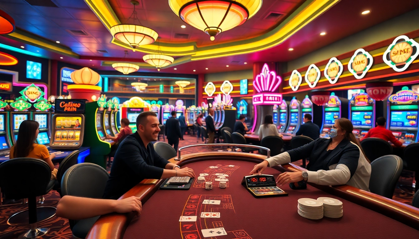 Jouez à des jeux de casino en ligne dans un cadre vibrant et engageant.