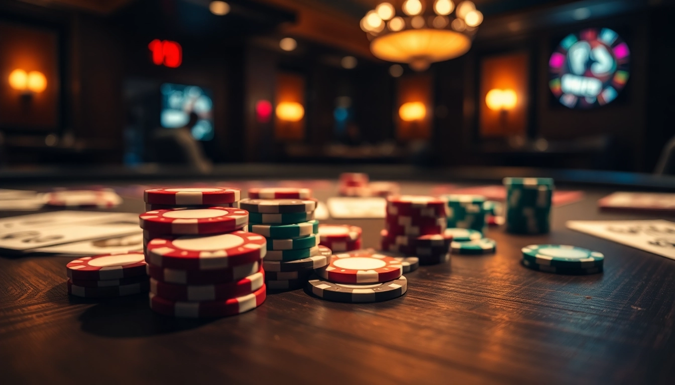 Découvrez coinpoker avis avec des jetons de poker brillants sur une table de casino