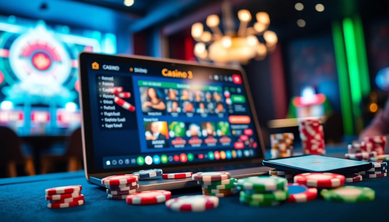Découvrez l'expérience immersive du casino en ligne avec des ordinateurs et des jeux vibrants. related image