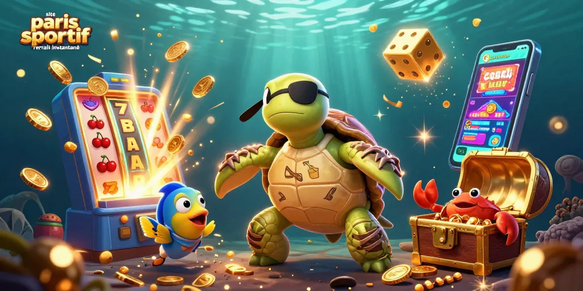 Les parieurs découvrent des retraits instantanés sur site paris sportif retrait instantané avec une tortue, un crabe et un poisson