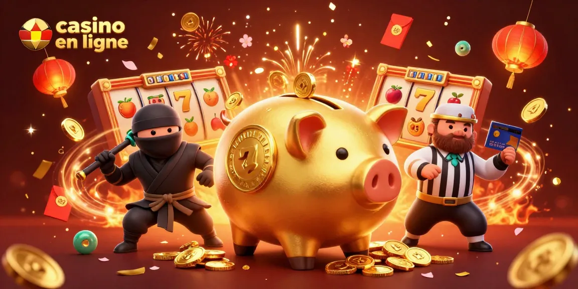 Jouez au casino en ligne avec des gains excitants autour d'un sumo et un ninja.