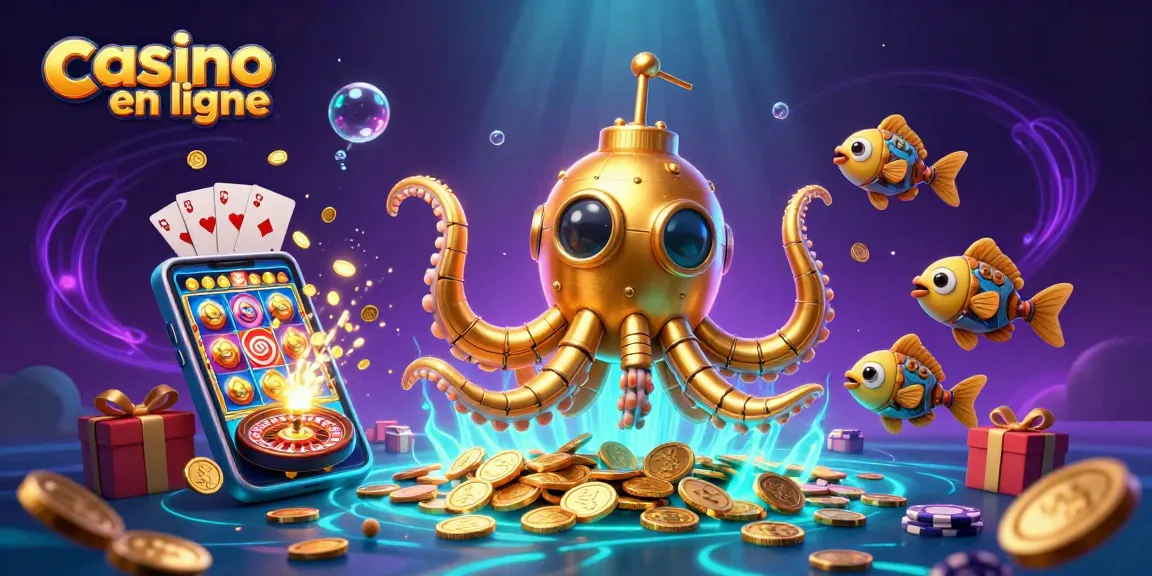 Découvrez l'univers captivant du casino en ligne avec un kraken doré au milieu des jeux