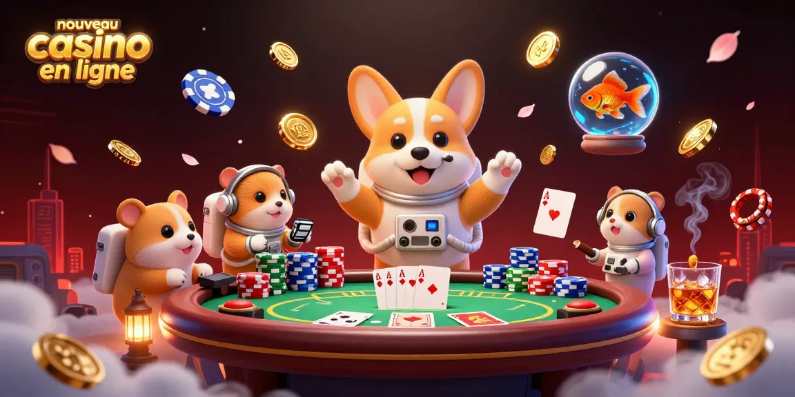 Célébrez le plaisir des jeux dans un nouveau casino en ligne avec un corgi astronaute flottant dans une scène animée.
