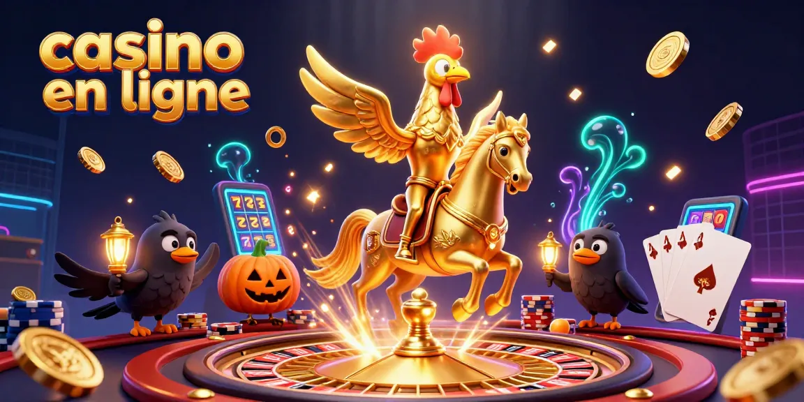 Jouez au casino en ligne avec d'étonnants symboles et le roi des coqs dorés dans une ambiance animée.