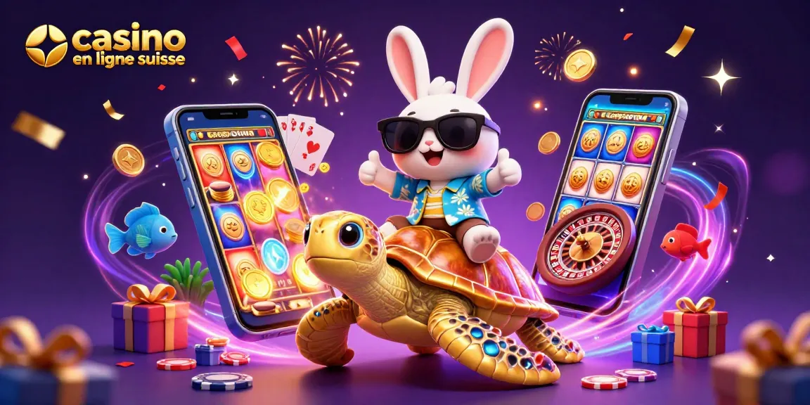 Le casino en ligne suisse s'anime avec un lapin chanceux et une tortue géante sous-marine.