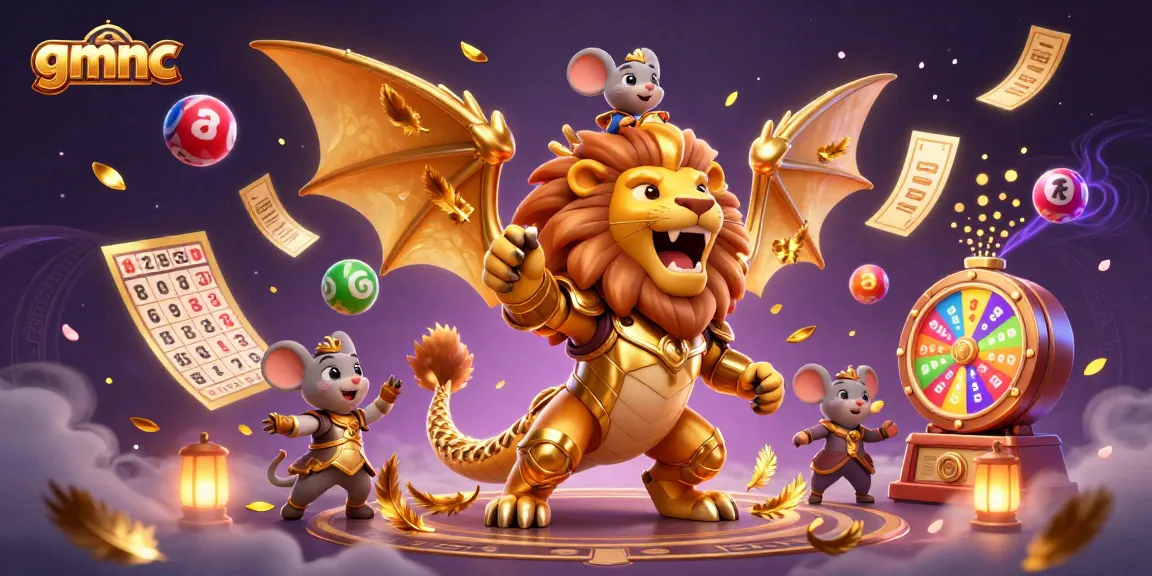 Experience the thrill of fun and gaming with gmnc, featuring a roaring chimera and lucky lottery elements.